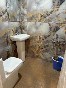 シュリーナガルにあるKoh E Noshのトイレと洗面台のあるバスルーム