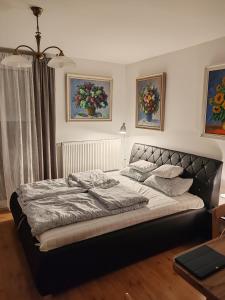 a bedroom with a large bed in a room at Beatrix apartman in Balatonőszöd
