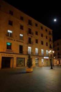 un grande edificio con un albero di fronte di Alojamiento Turistico Zamora 58 a Salamanca