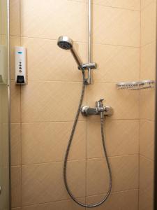 una ducha con cabezal de ducha en un baño en Hacienda del Mar'a, en Vama Veche 69 fotos más