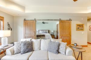 a living room with a couch and a bed at Half-Mi to Payette Lake Dtwn McCall Condo! in McCall