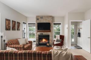 Χώρος καθιστικού στο Neve Pool & beach in the heart of Mont-Blanc