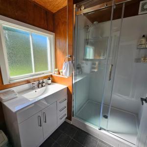 Koupelna v ubytování Rustic Alpine Retreat