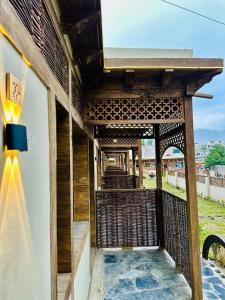 a view from the outside of a building with a balcony at Zimsa Resort Skardu in Skardu