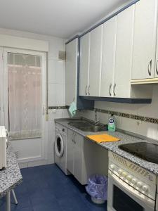 una cucina con lavello e lavatrice di Ávila Kat ad Ávila