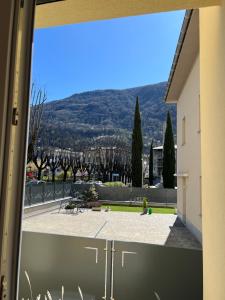 a view of a courtyard from a building at Tirano center-325m dal Bernina Express in Tirano
