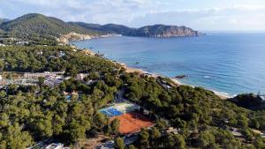 an aerial view of a beach and the ocean at Invisa Hotel Club Cala Verde in Es Figueral Beach