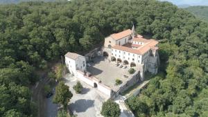 an aerial view of a castle in the middle of a forest at Nike Apartment in Roccamonfina