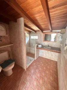 a small bathroom with a toilet and a sink at Villa Love, ET4013 in Es Pujols