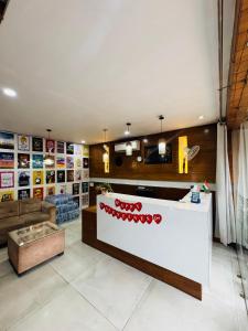 a fast food restaurant with a counter in a room at Hotel tree inn in Zirakpur