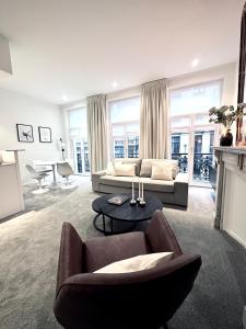 Χώρος καθιστικού στο Magnificent apartment in Sablon
