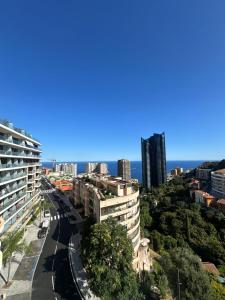 a view of the city from the apartment at Beausoleil near Monaco - Cosy Studio with Sea view in Beausoleil +25 photos