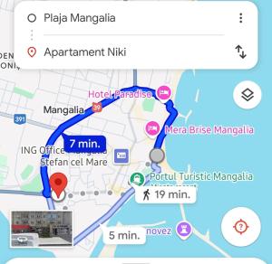 a screenshot of a google map of auckland with a map of aucklandima at Apartament Niki in Mangalia