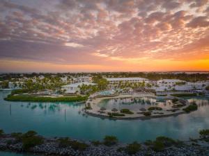 an aerial view of a resort at sunset at Hawks Cay Resort in Marathon