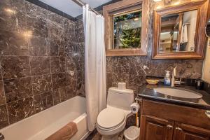 une salle de bain avec toilettes, lavabo et baignoire dans l'établissement Black Bear Haus By Hauserman Rentals, à Tahoe City 17 autres photos