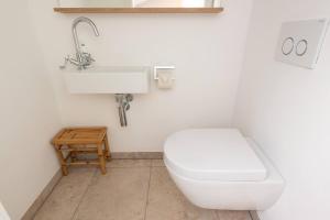 a bathroom with a toilet and a sink at Pöllmühle Penthouse by Alpine Host Helpers in Kirchberg in Tirol +15 photos