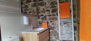 ein Badezimmer mit Waschbecken und Toilette in der Unterkunft EL PICO Casa en plena naturaleza con vistas espectaculares in Arredondo