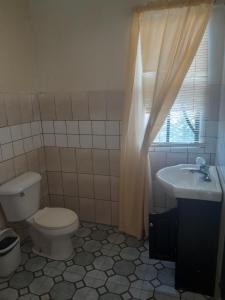 a bathroom with a toilet and a sink at Apartments 145 in Georgetown +17 photos