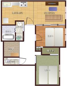 Půdorys ubytování Ushamy's KOKURA STAY No 04