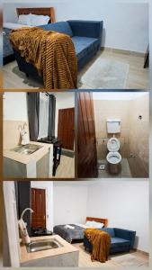 a collage of four pictures of a room at Maasai Boma Place - Studio Apartment in Juja