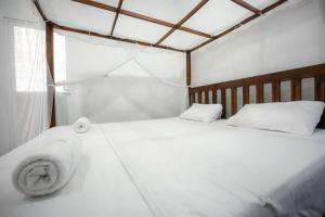 เตียงในห้องที่ Why Not Hostel