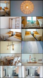 un collage de fotos de un dormitorio y una habitación en Peach Haven 143, en San Juan Opico
