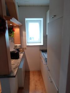 Kuchyň nebo kuchyňský kout v ubytování Ferienwohnung Kuhstall