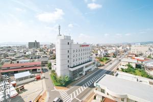 an aerial view of a city with buildings at SAIDAIJI GRAND HOTEL - Vacation STAY 92824 in Okayama