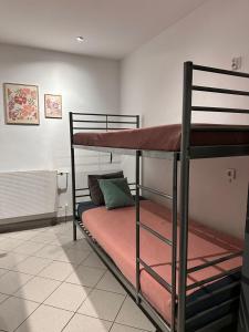 a couple of bunk beds in a room at Gołębia Group Room in Poznań