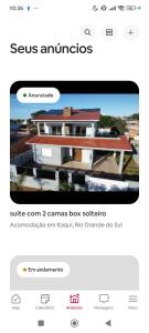 a screenshot of a cell phone of a house at Quarto com banheiro privativo in Itaqui