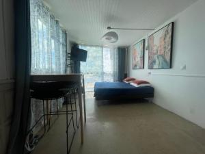 Postel nebo postele na pokoji v ubytování PENTHOUSE SEASIDE 10 MIN port, croisière et aéroport