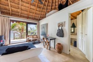 Posezení v ubytování NEST Tulum