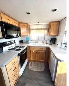Η κουζίνα ή μικρή κουζίνα στο Rogue River Landing Resort Cabins