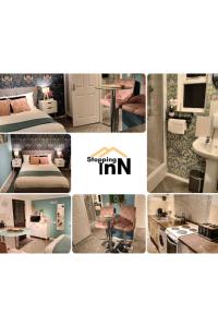 a collage of different pictures of a room at Thorpe Park Studio - Detached Stay & Free Gated Parking in Thorpe