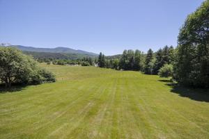 a field of grass with trees in the background at Weeks Hill: 5 br, fireplace, a/c, deck, views in Stowe
