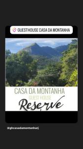 a picture of a mountain with the words casa da montanan just house at GH Casa da Montanha RJ - Jacarepaguá in Rio de Janeiro