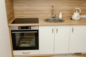 a kitchen with a sink and a counter top at Sara Luxe Apartment in Konjic