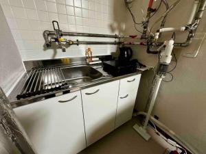 a small kitchen with a sink and aeder at Coop Sunlight - Vacation STAY 19687 in Sapporo