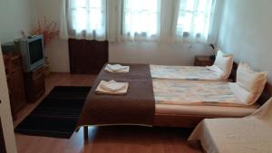 a bedroom with a large bed and a television at Villa Nasco in Golden Sands