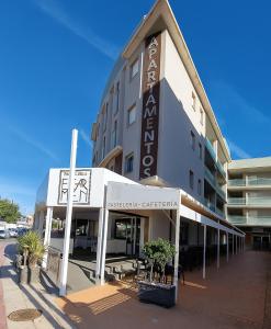 a building with a sign on the front of it at Apartment Costa Blanca Cabo Roig in Playas de Orihuela