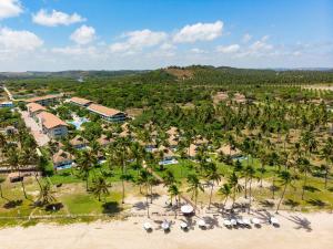 an aerial view of a resort with palm trees at Carneiros Beach Resort in Praia dos Carneiros