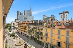 a view of the city from a building at Luxury Brera apartment - Corso Como 9 in Milan