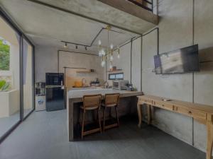 Kuchyň nebo kuchyňský kout v ubytování Geria Loft