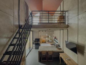 Kuchyň nebo kuchyňský kout v ubytování Geria Loft