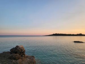 a view of the ocean with a rock in the water at Anya 50 meters to the beach in Banjole