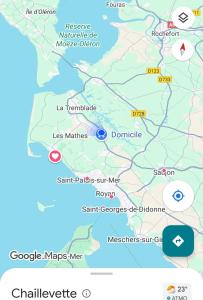 a map showing the location of the mosque at coquet petit studio in Chaillevette +2 photos