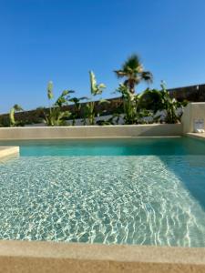 a swimming pool with blue water in a resort at Adyton Mykonos Luxury Suites & Pools in Ano Mera