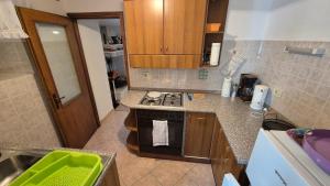 a kitchen with a stove and a counter top at The view house Lučano in Vidović +22 photos