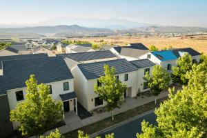an aerial view of a row of houses at Its about time, for adventure in Hurricane