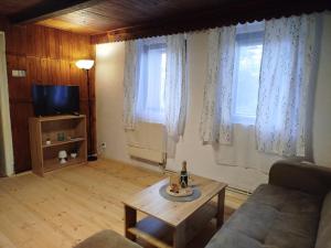 TV a/nebo společenská místnost v ubytování Mezi Stromy